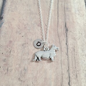 Corgi initial necklace - Corgi jewelry, dog breed jewelry, Corgi dog necklace, Corgi gift, dog breed necklace, Corgi pendant, dog breed gift