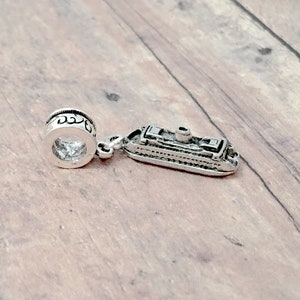 Ferry pendant 1 piece silver ferry charm, boat charm, water taxi charm, ferry pendant, boat pendant, water taxi pendant, ferry gift image 1