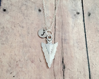 Arrowhead Initial Necklace: Southwestern Jewelry, Western Necklace