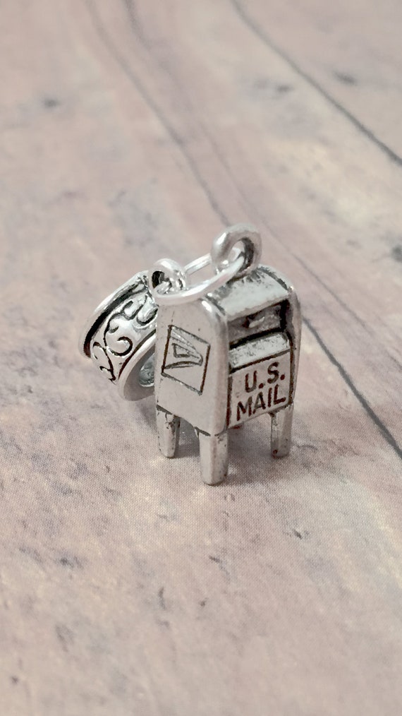 Mailbox US Mail Postal Charm Sterling Silver Mailbox US Mail Postal Charm Sterling Silver