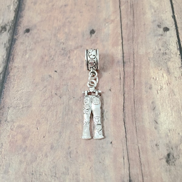 Blue jeans pendant (1 piece) - silver blue jeans charm, clothing charm, blue jeans jewelry, clothing pendant, blue jeans gift, pants pendant