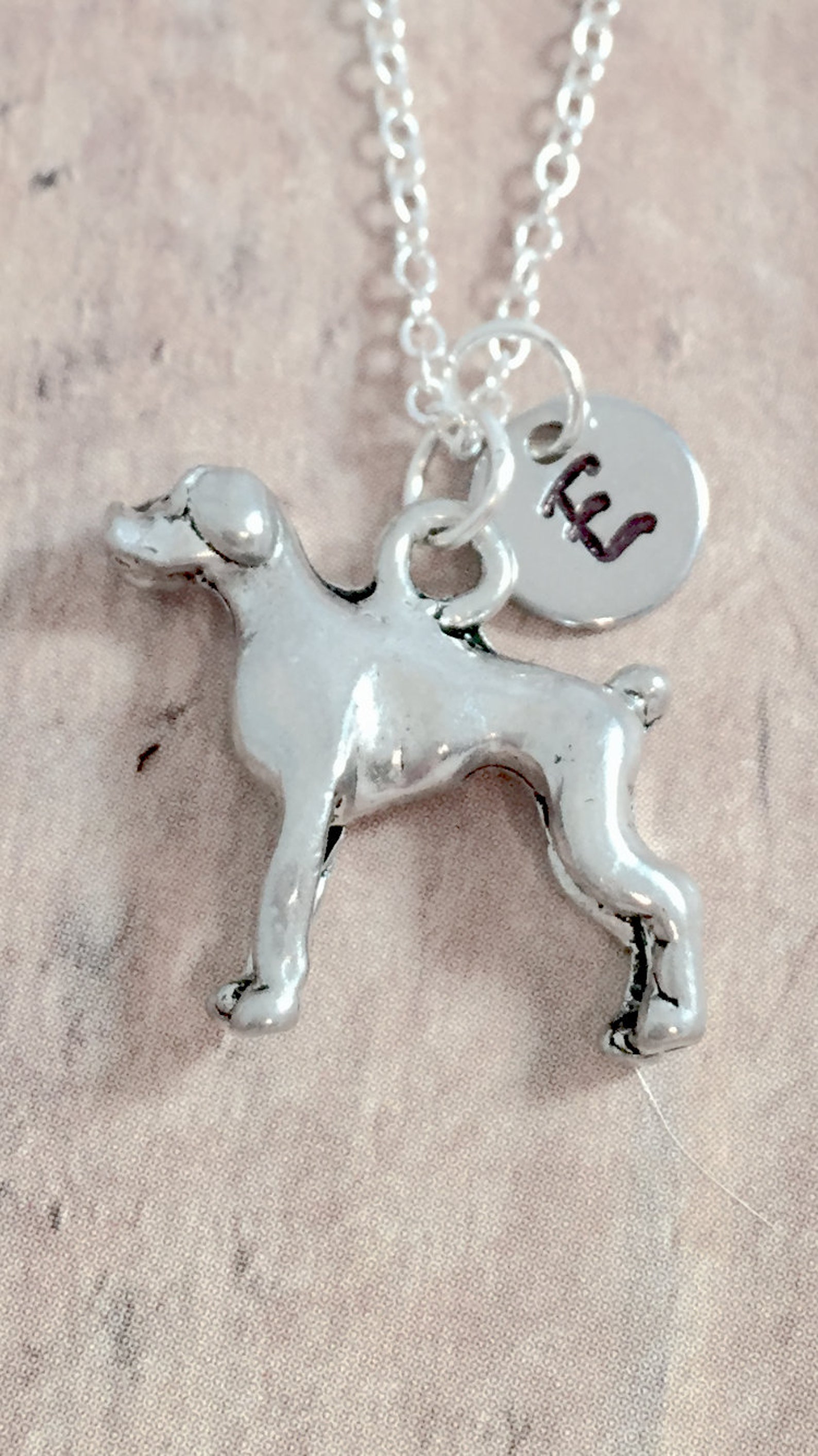 Boxer Dog Initial Necklace Boxer Dog Jewelry Dog Breed Etsy