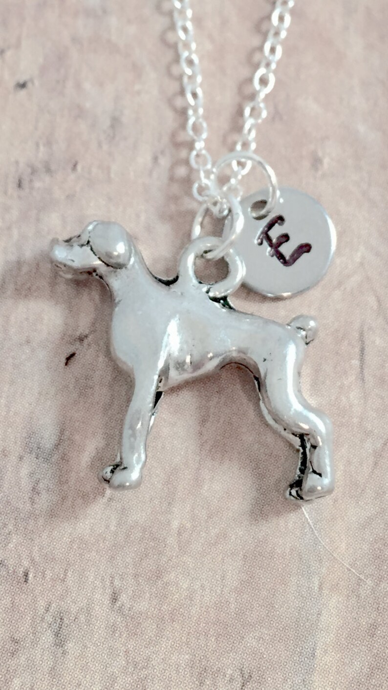 Boxer Dog Initial Necklace Boxer Dog Jewelry Dog Breed Etsy