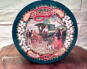 Eilenberger’s Apricot Cake Tin – Centennial Farm Scene Metal Storage Box