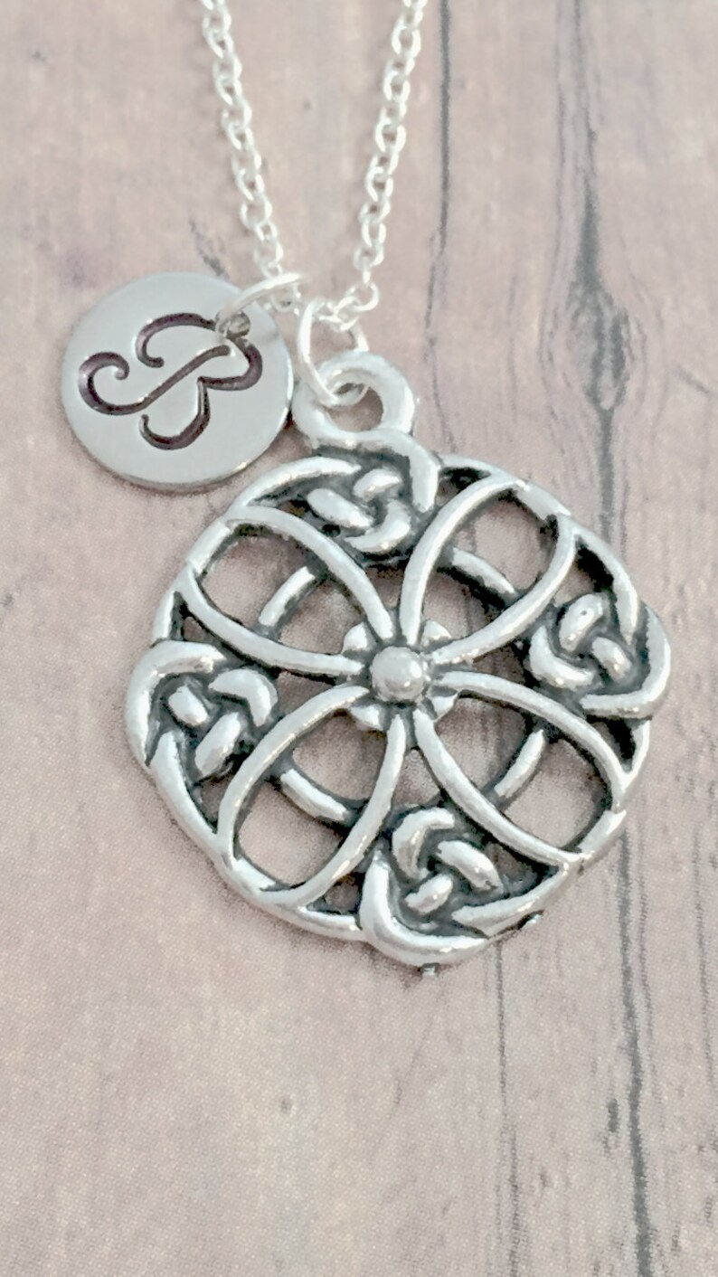 Celtic knot initial necklace Celtic knot jewelry Irish Etsy