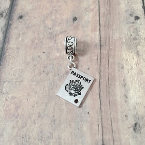 Passport pendant (1 piece) - passport jewelry, world travel jewelry, traveler jewelry, vacation jewelry, passport gift, travel gift