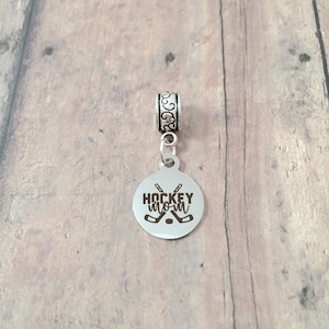 Hockey Mom Pendant: Winter Sports Jewelry Charm