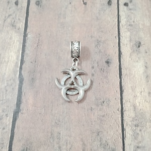 Biohazard pendant (1 piece) - biohazard jewelry, warning symbol jewelry, biological hazard jewelry, biohazard gift, biohazard charm