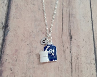 Pharmacist Initial Necklace: Rx Bottle Jewelry, Pharmacy Tech Necklace