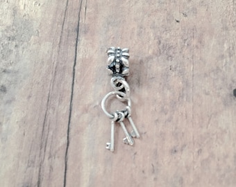 Keys pendant (sterling silver) - silver keys jewelry, house key pendant, key ring pendant, keys gift