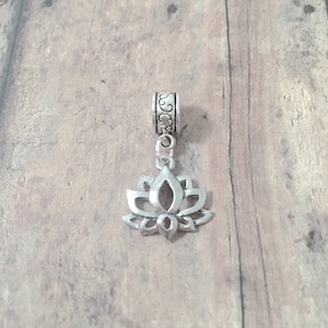 Pewter Lotus Flower Pendant with Silver Bail
