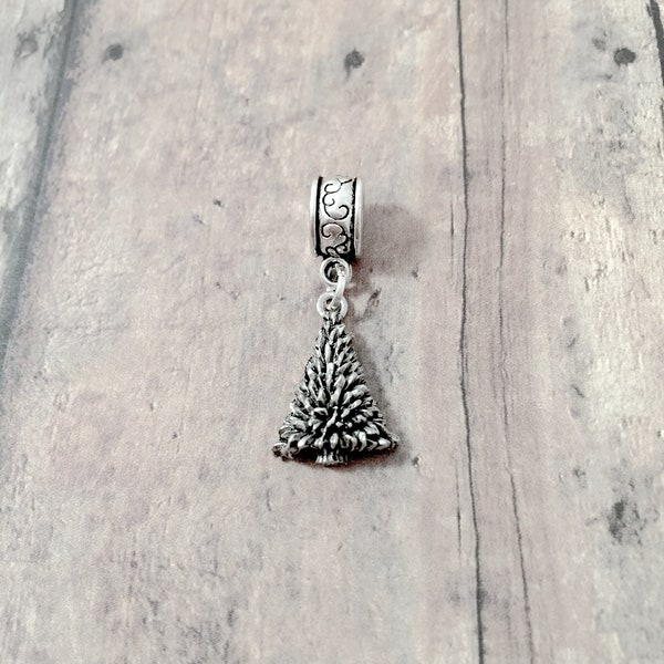 Pine tree pendant (1 sided) - silver pine tree charm, woodland charm, nature charm, forest pendant, woodland pendant, pine tree gift