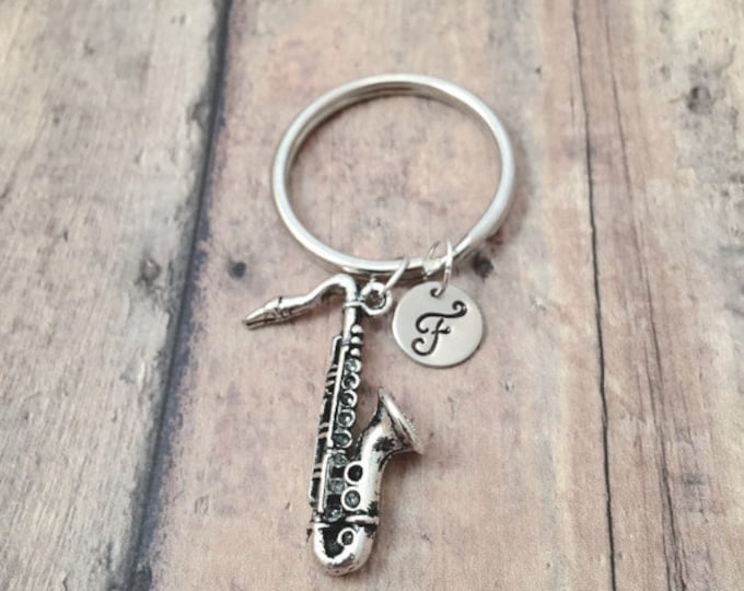 Saxophone Key Ring: Music Keychain, Sax Gift