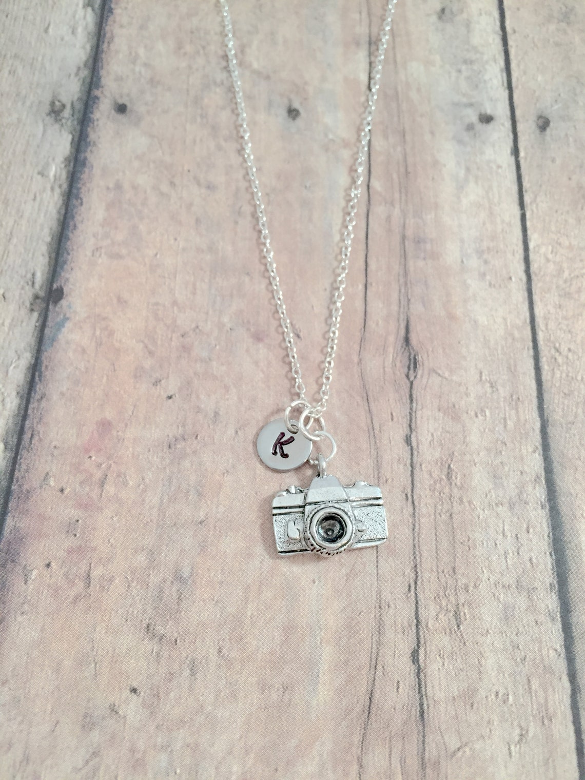 Camera Initial Necklace Camera Jewelry Photographer | Etsy