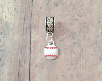 Tiny Baseball pendant (1 piece) - baseball jewelry, baseball mom charm, sports charm, baseball gift, baseball mom pendant, sports pendant