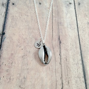Cowrie shell initial necklace - cowrie shell jewelry, Hawaii jewelry, island jewelry, beach necklace, tropical jewelry, cowrie necklace