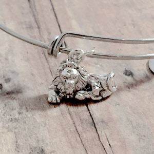 Lion and Lamb Bangle - Bible Jewelry, Christian Bracelet