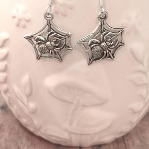 Spider on a web earrings - spider jewelry, spiderweb earrings, insect earrings, spider gift, spiderweb jewelry