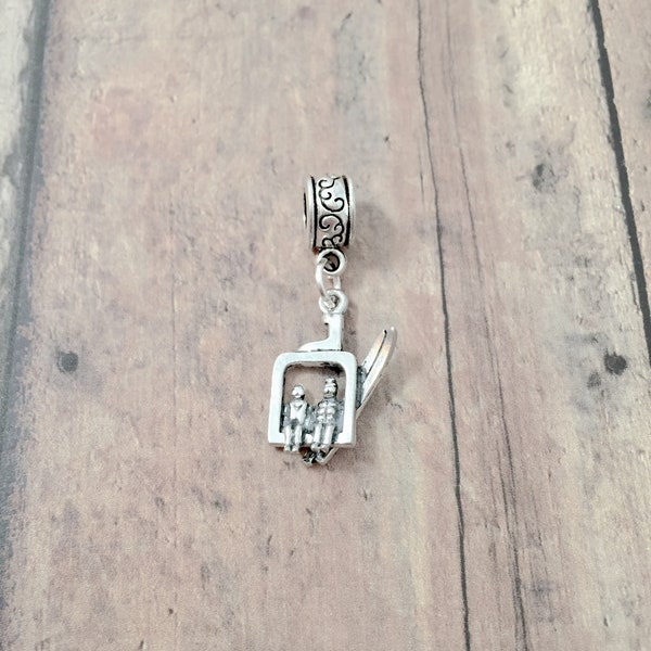 Ski lift pendant (1 piece) - silver ski lift charm, skier charms, skiing gift, sports charm, skiing pendant, skier pendant, ski lift gift