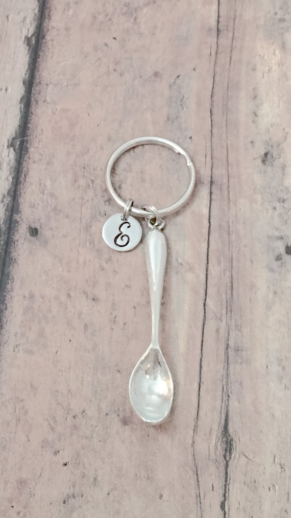 Spoon Initial Key Ring Silver Spoon Keychain Spoon Accessories Flatware Key Ring Silverware Keychain Spoonie Gift Spoon Key Ring Etsy Canada