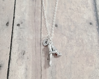 Diver initial necklace - diver jewelry, diving jewelry, high dive jewelry, diver necklace, diving necklace, diver gift, high dive gift