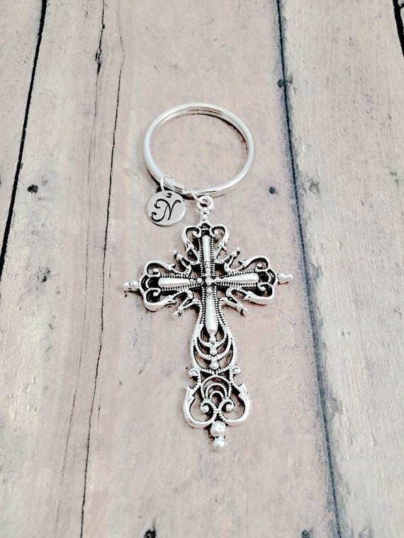 Sterling silver cross keychain clearance