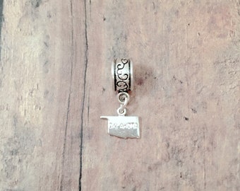 Small Oklahoma pendant (1 piece) - Oklahoma jewelry, state jewelry, USA pendant, state gift, Oklahoma gift, America jewelry
