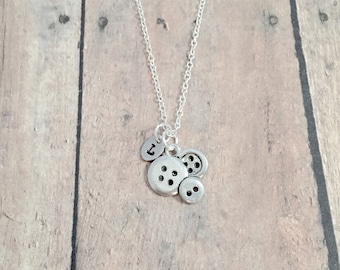 アクセサリー BUTTON NECKLACE SILVER 925 Sterling Silver Button Necklace Pendant 45cm Cute as a