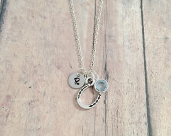 Horseshoe Initial Necklace: Western Jewelry, Rodeo Necklace