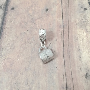 Half a cup of coffee pendant (1 piece) - coffee jewelry, coffee cup pendant, beverage jewelry, coffee gift, coffee lover gift