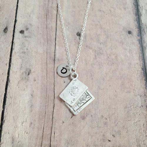Playing cards initial necklace - playing cards jewelry, Las Vegas jewelry, gambling jewelry, casino necklace, playing cards necklace