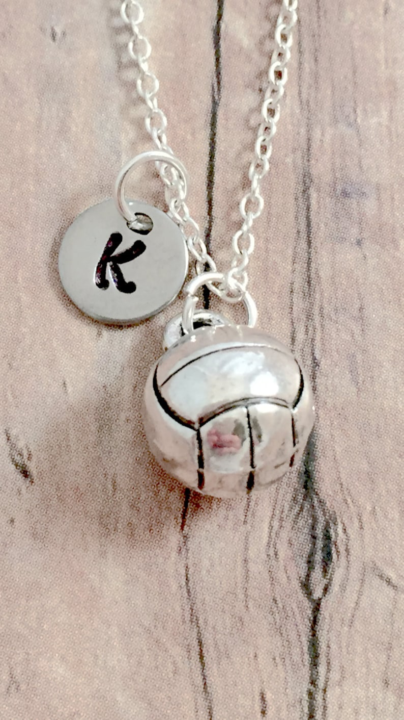 Water Polo Initial Necklace Water Polo Jewelry Sports Etsy