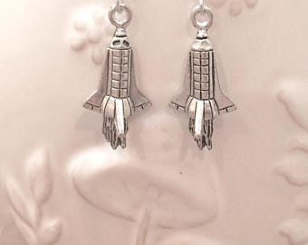 Spaceship Earrings: Outer Space Jewelry, Rocket Ship Earrings