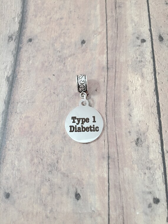 Diabetic Charm Round Sterling Silver - Made in the USA Diabetic Charm Round Sterling Silver - Made in the USA