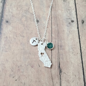 California initial necklace - California jewelry, state jewelry, US jewelry, California necklace, state necklace, California gift
