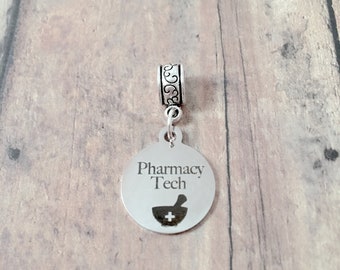 Pharmacy Tech Pendant: Mortar and Pestle Jewelry, Pharma Charm