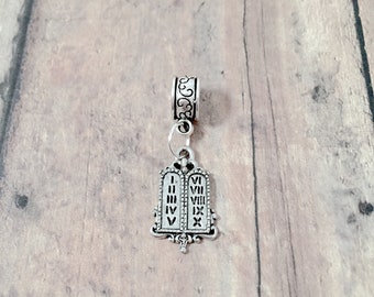 Ten Commandments Pendant: Religious Charm, Bible Jewelry