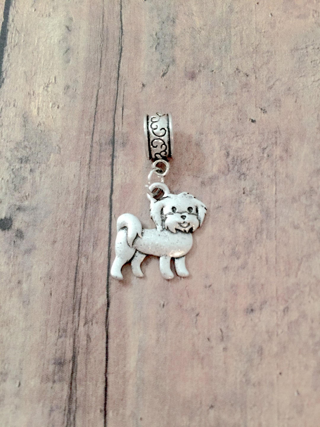 Maltese Pendant 1 Piece Silver Maltese Pendant, Dog Charms, Maltese