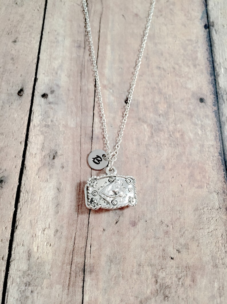 Belt buckle initial necklace belt buckle jewelry rodeo Etsy