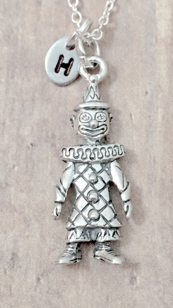 Clown Initial Necklace Clown Jewelry Circus Jewelry Big Top Jewelry Clown Necklace Big Top Necklace Circus Necklace Clown Gift Etsy Ireland
