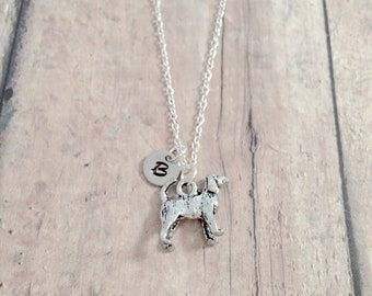 Hound dog initial necklace - hound dog jewelry, bloodhound jewelry, coonhound jewelry, hound dog necklace, bloodhound necklace, hound gift