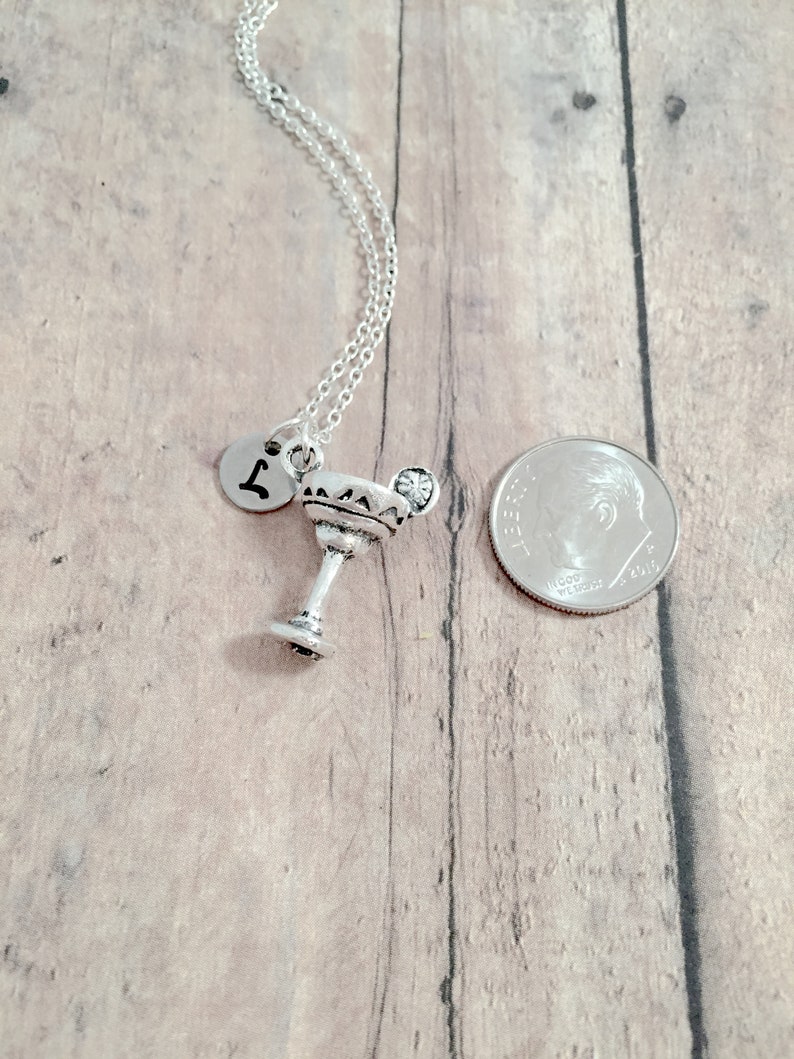 Margarita Initial Necklace Margarita Jewelry Tropical Drink Etsy