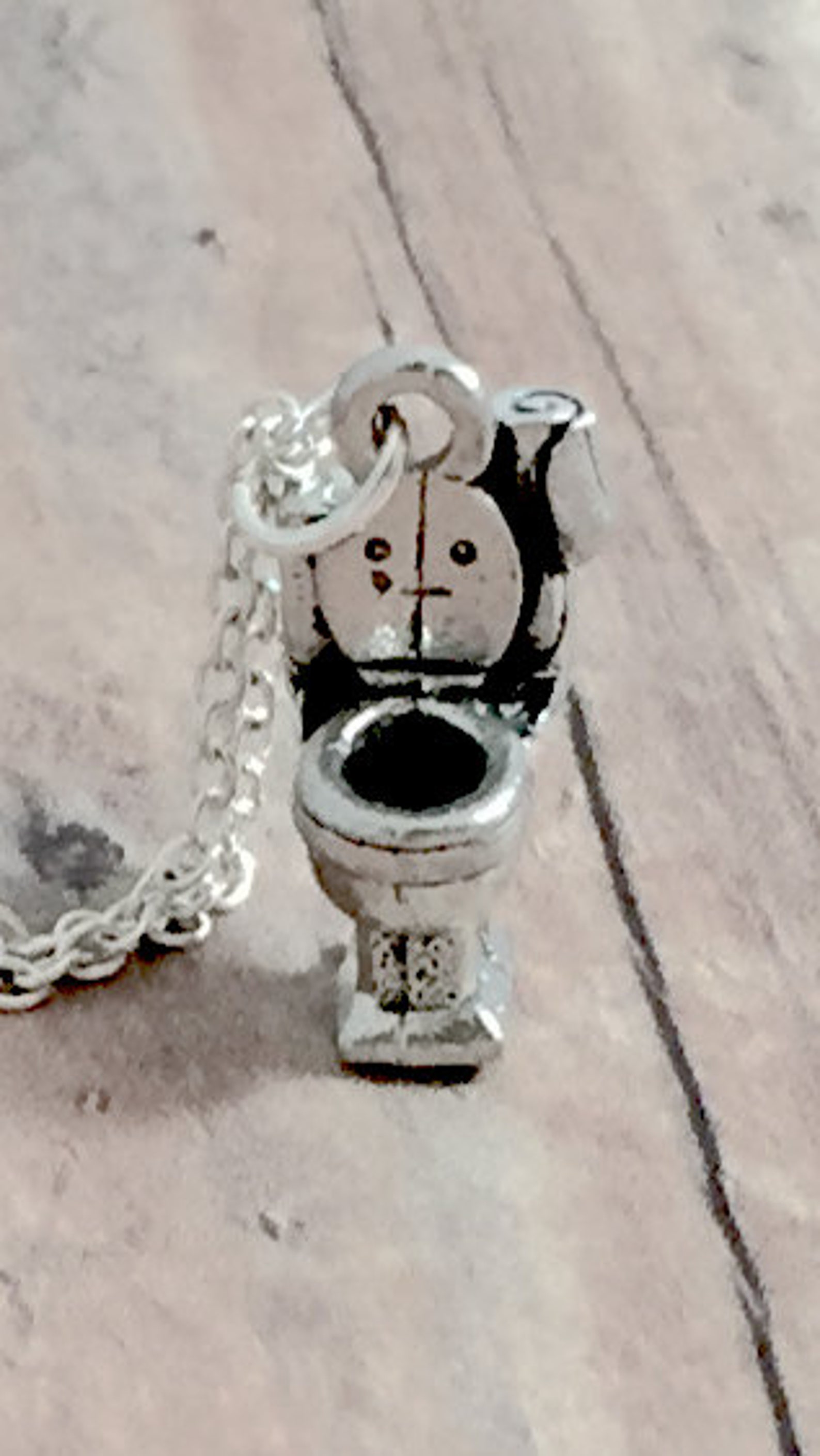 Toilet Initial Necklace Toilet Jewelry Bathroom Jewelry Etsy