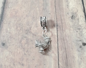 Rooster Pendant: Farm Jewelry, Bird Charm