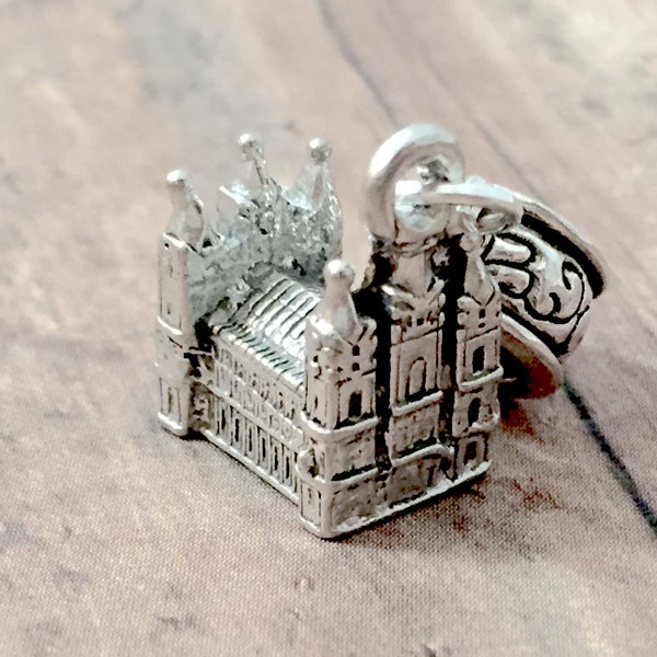 Mormon temple pendant (1 piece) - silver Mormon temple charm, religious charm, Mormon charm, temple pendant, religious pendant, LDS gift
