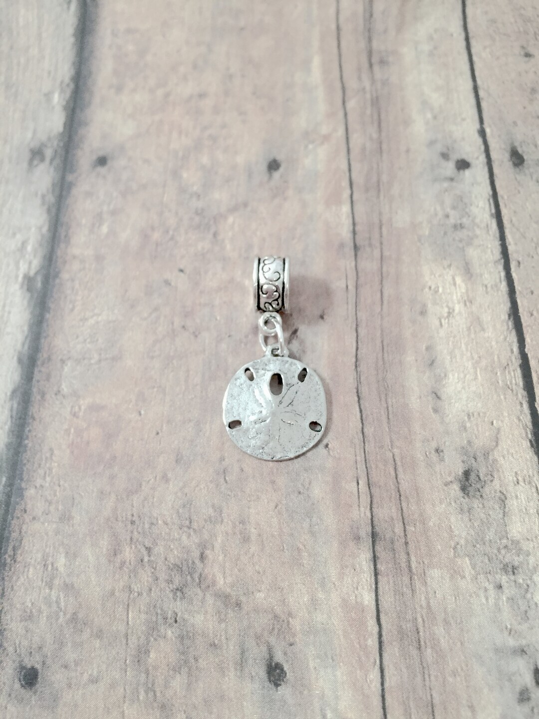 Sand Dollar Pendant 1 Piece Silver Sand Dollar Charm, Beach Charm
