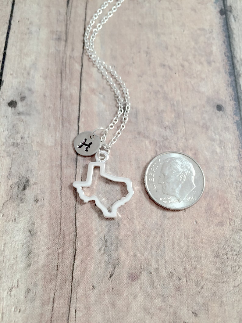 Texas initial necklace Texas jewelry state jewelry Texas Etsy