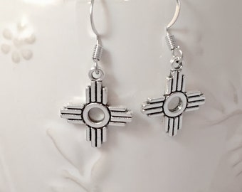 Zia sun earrings - zia sun jewelry, New Mexico earrings, zia symbol jewelry, zia earrings, New Mexico symbol