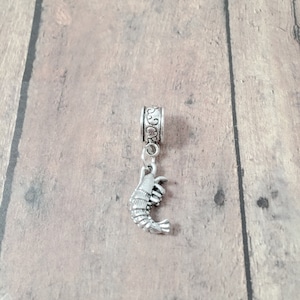 Shrimp pendant (1 piece) - shrimp jewelry, prawn jewelry, seafood jewelry, shrimp gift, prawn pendant, seafood pendant, prawn gift