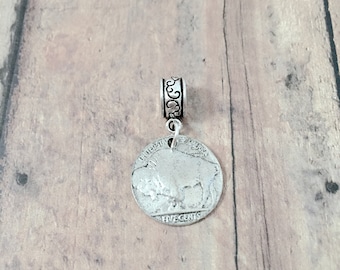 Buffalo Coin Pendant: Western Jewelry, Bison Charm